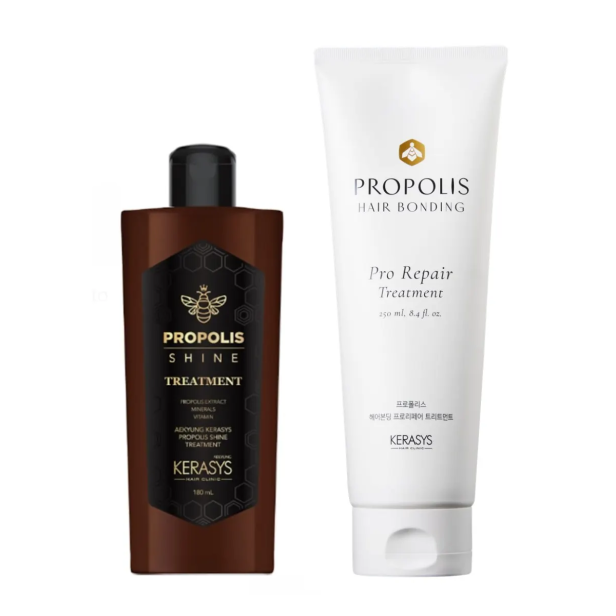 Kerasys – Duo de Máscaras (Propolis Hair Bonding Treatment 250ml + Propolis Energy Shine Treatment 180ml)